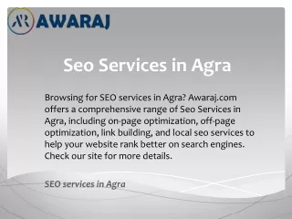 Seo Services in Agra  Awaraj.com