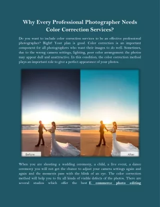 Why Every Professional Photographer Needs Color Correction Services