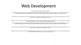 web development