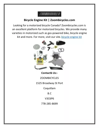 Bicycle Engine Kit  Zoombicycles.com
