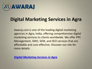 Digital Marketing Services in Agra  Awaraj.com
