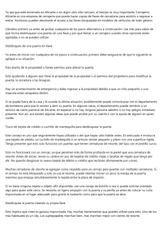 Maneras practicas para abrir una cerradura sin las llaves