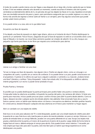 De qué forma desbloquear una cerradura sin las llaves