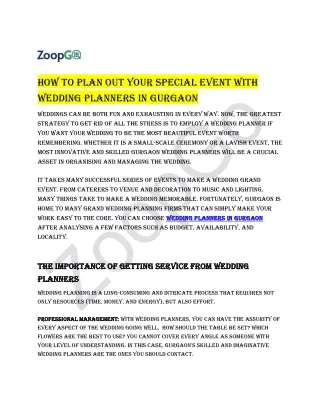 How to plan out your special event with Wedding planners in Gurgaon