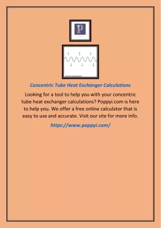 Concentric Tube Heat Exchanger Calculations