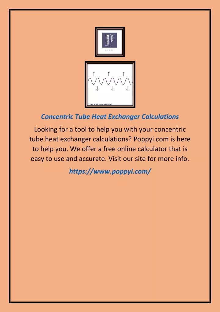 concentric tube heat exchanger calculations