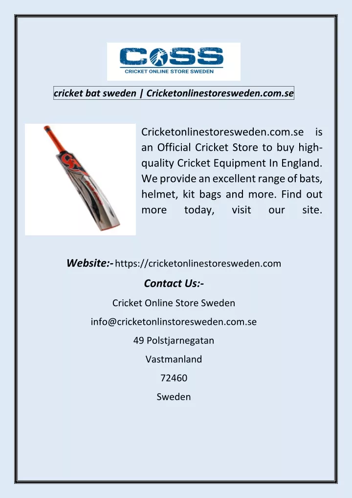 cricket bat sweden cricketonlinestoresweden com se