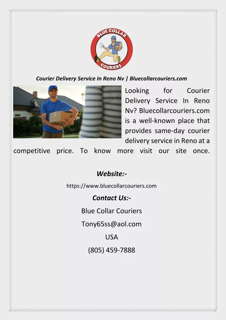 courier delivery service in reno