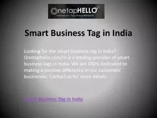 smart business tag in india
