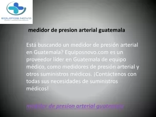 medidor de presion arterial guatemala  Equiposnovo.com