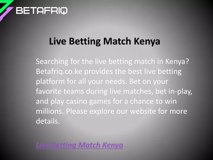 live betting match kenya