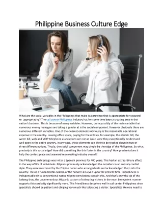 Philippine Business Culture Edge