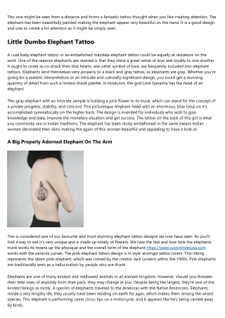 Elephant Tattoo Meanings And Placement Concepts