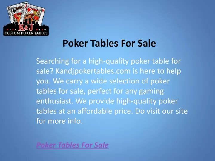 poker tables for sale