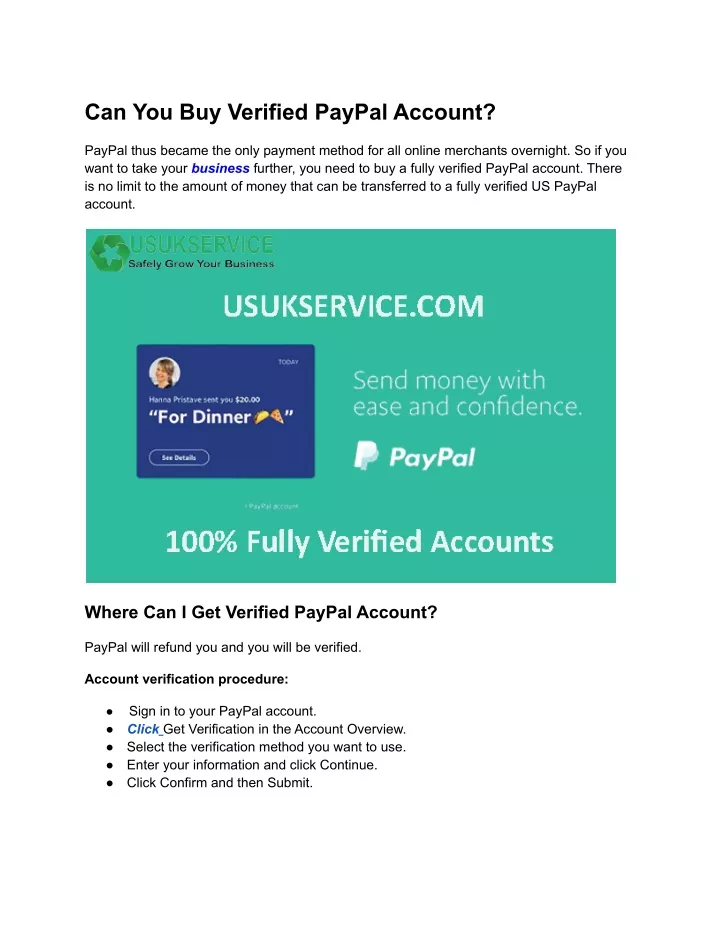 Ppt Buy Verified Paypal Accounts 100 Full Verified And Best Quality Powerpoint Presentation 