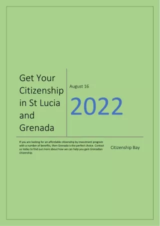 Get Your Citizenship in St Lucia and Grenada