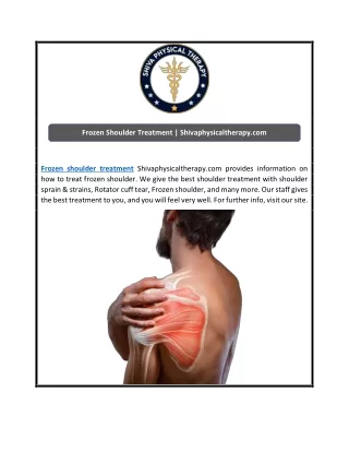 Frozen Shoulder Treatment | Shivaphysicaltherapy.com