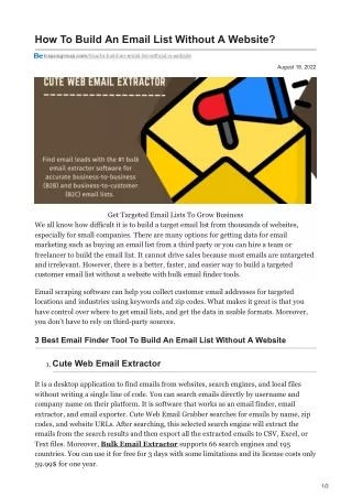 how to build an email list without a website