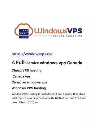 top windows vps canada