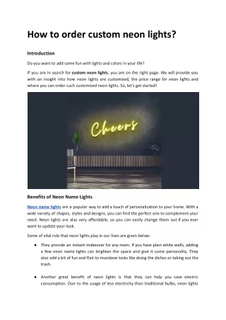 how to order custom neon lights