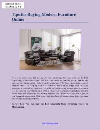 Tips For Buying Modern Furniture Online