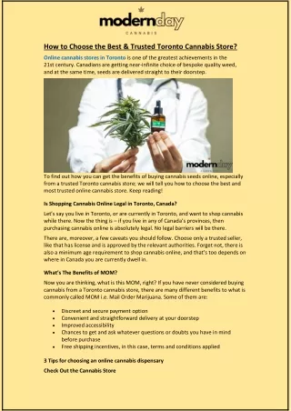 how to choose the best trusted toronto cannabis