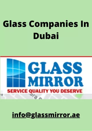 Glass Companies In Dubai