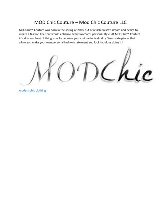 mod chic couture mod chic couture llc