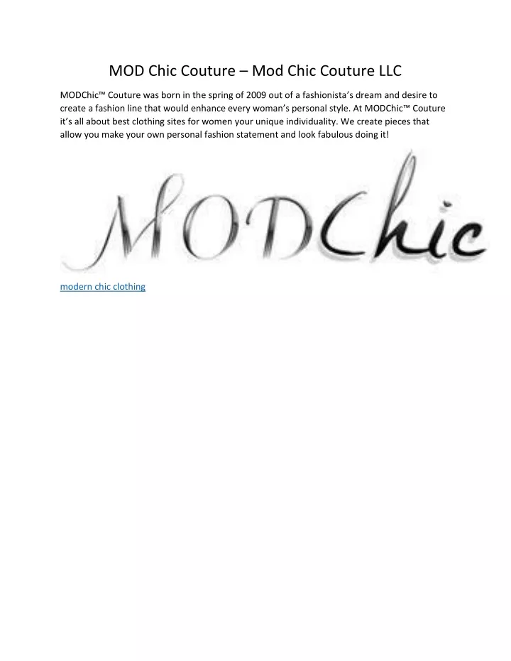 mod chic couture mod chic couture llc
