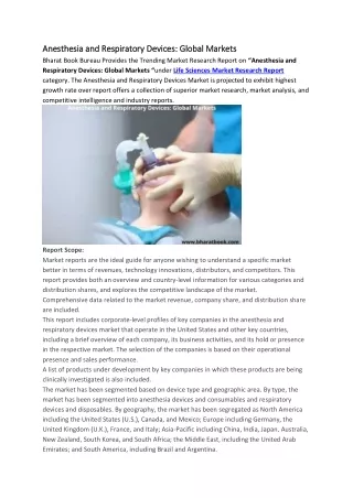 anesthesia and respiratory devices global markets