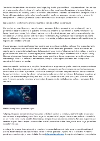 ¿Precisa reemplazar o sustituir las las cerraduras de su casa?