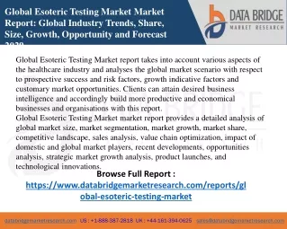 global esoteric testing market market report