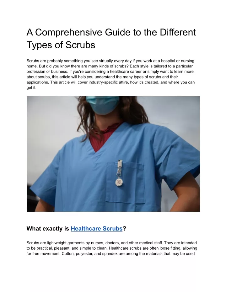 PPT - A Comprehensive Guide To The Different Types Of Scrubs PowerPoint ...