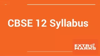 cbse 12 syllabus