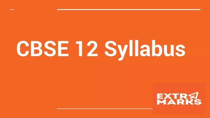 cbse 12 syllabus