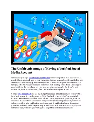 Social Media Verification Article for Submission