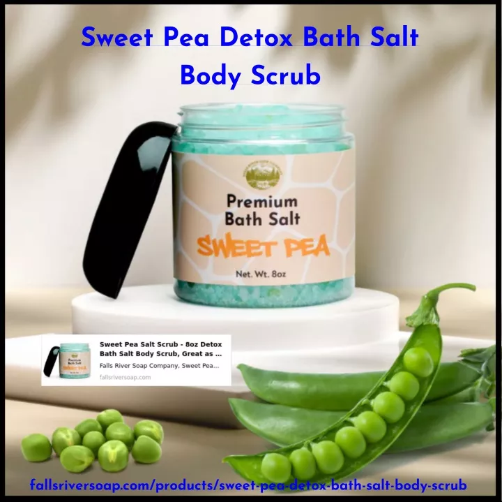 sweet pea detox bath salt body scrub