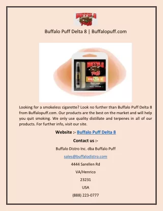 Buffalo Puff Delta 8  Buffalopuff