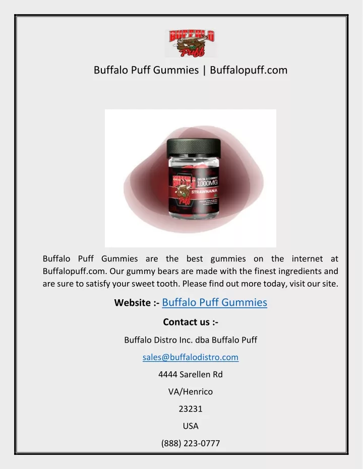 buffalo puff gummies buffalopuff com