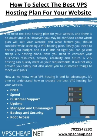 How To Select The Best VPS Hosting Plan For Your Website