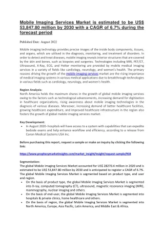 mobile imaging services market is estimated