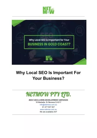 Why Local SEO Is Important For Your Business In Gold Coast?