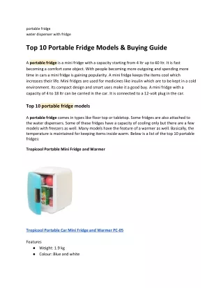 portable fridge water dispenser with fridge
