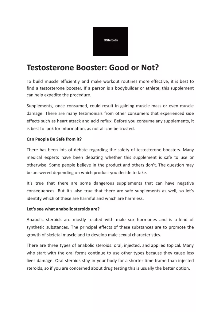 testosterone booster good or not