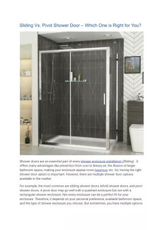 sliding vs pivot shower door which one is right
