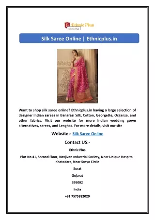silk saree online ethnicplus in