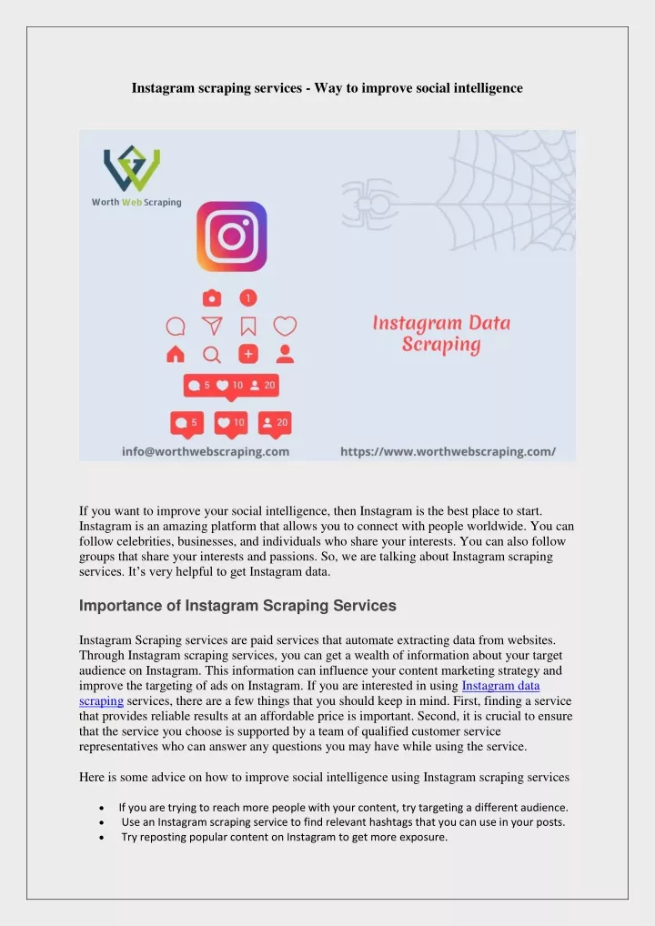 instagram scraping services way to improve social