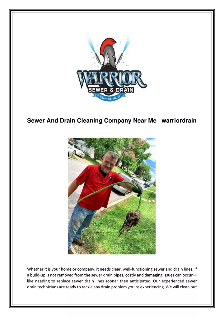 sewer and drain cleaning company near