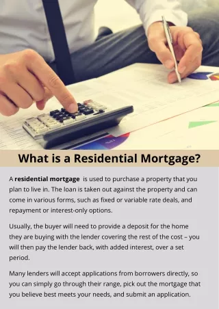 What is a Residential Mortgage