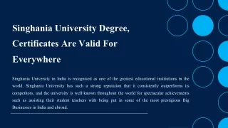 singhania university degree certificates are valid for everywhere